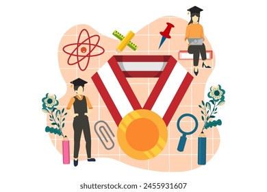 Graduation Day Flat Design Illustration