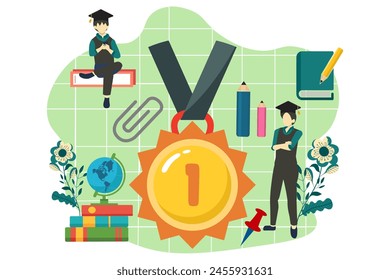 Graduation Day Flat Design Illustration