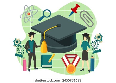 Graduation Day Flat Design Illustration