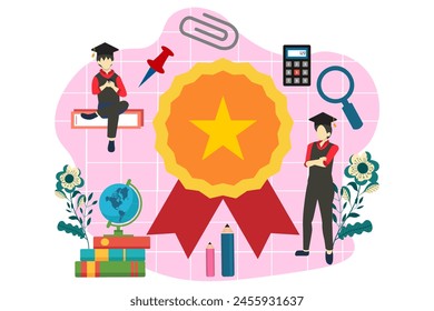 Graduation Day Flat Design Illustration