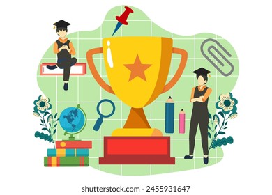 Ilustración de diseño plano del día de graduación