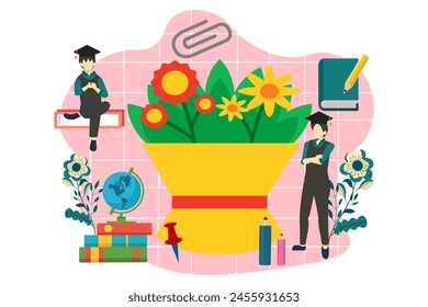 Graduation Day Flat Design Illustration