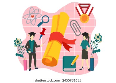 Graduation Day Flat Design Illustration