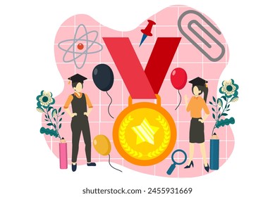 Graduation Day Flat Design Illustration