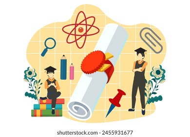 Graduation Day Flat Design Illustration