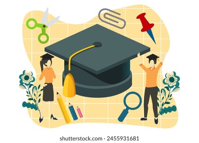 Graduation Day Flat Design Illustration