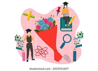 Graduation Day Flat Design Illustration