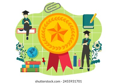 Graduation Day Flat Design Illustration