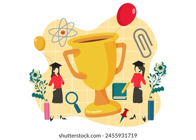 Graduation Day Flat Design Illustration