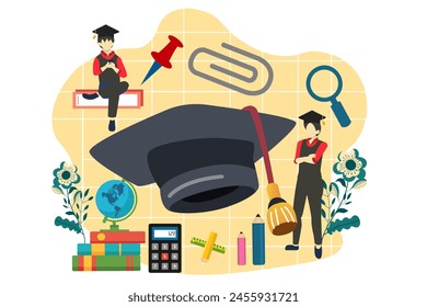 Graduation Day Flat Design Illustration