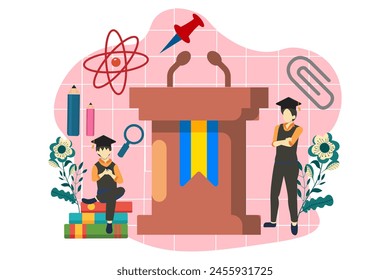 Graduation Day Flat Design Illustration