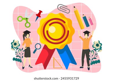 Graduation Day Flat Design Illustration