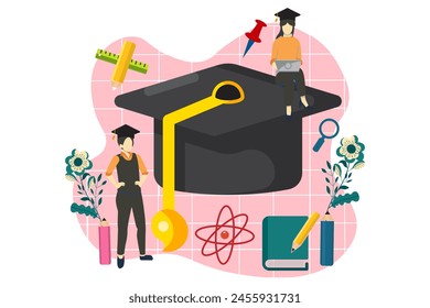 Graduation Day Flat Design Illustration