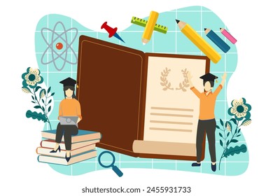 Graduation Day Flat Design Illustration