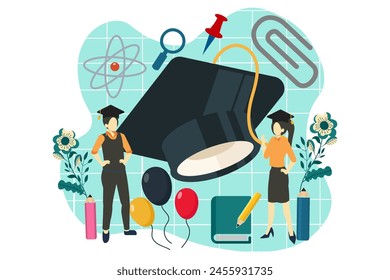 Graduation Day Flat Design Illustration