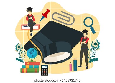 Graduation Day Flat Design Illustration