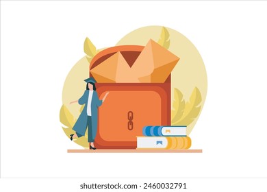 Ilustración de diseño plano del día de graduación