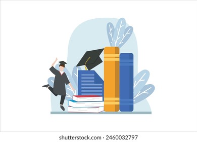 Graduation Day Flat Design Illustration