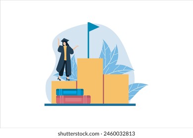 Graduation Day Flat Design Illustration