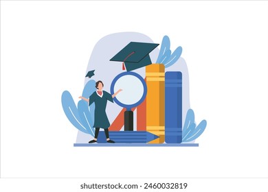 Ilustración de diseño plano del día de graduación
