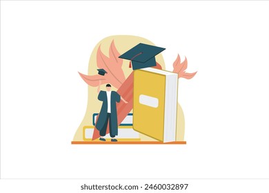 Graduation Day Flat Design Illustration