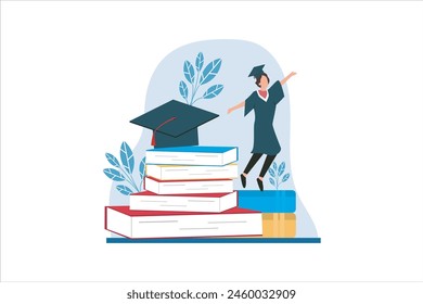 Graduation Day Flat Design Illustration