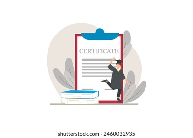 Ilustración de diseño plano del día de graduación