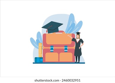 Graduation Day Flat Design Illustration