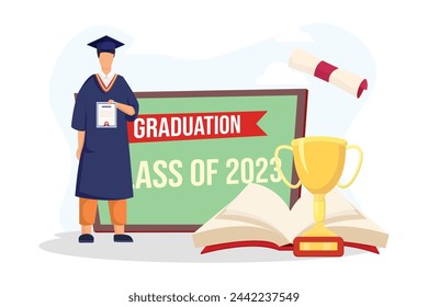 Día de Graduación Diseño de ilustración plana