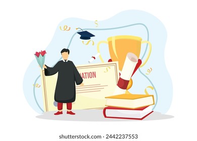 Graduation Day Flat Illustration Design