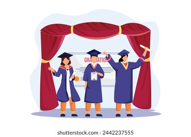 Graduation Day Flat Illustration Design