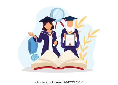 Graduation Day Flat Illustration Design