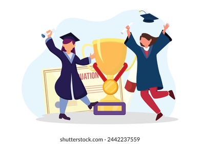 Graduation Day Flat Illustration Design