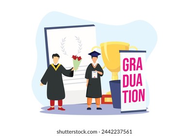 Graduation Day Flat Illustration Design