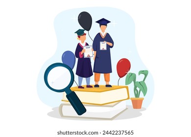 Graduation Day Flat Illustration Design