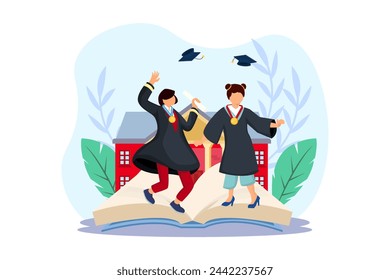 Graduation Day Flat Illustration Design