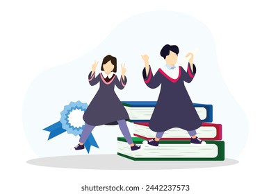 Graduation Day Flat Illustration Design