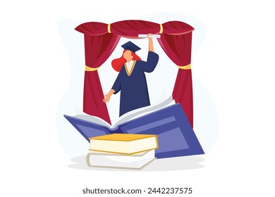 Día de Graduación Diseño de ilustración plana
