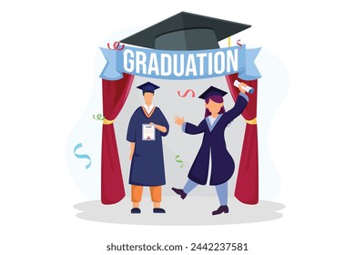 Graduation Day Flat Illustration Design