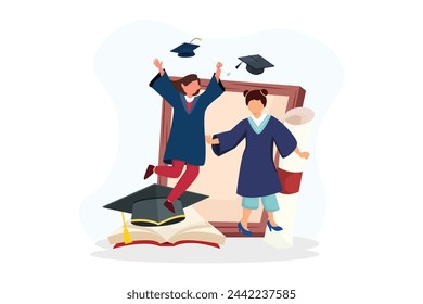 Graduation Day Flat Illustration Design