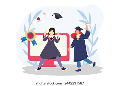 Graduation Day Flat Illustration Design