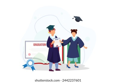 Graduation Day Flat Illustration Design