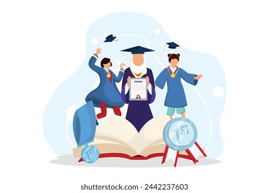 Graduation Day Flat Illustration Design