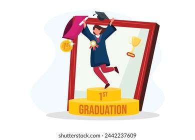 Graduation Day Flat Illustration Design