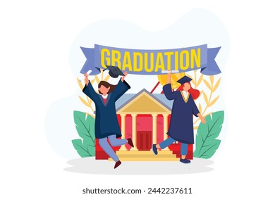 Graduation Day Flat Illustration Design