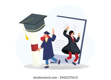 Graduation Day Flat Illustration Design