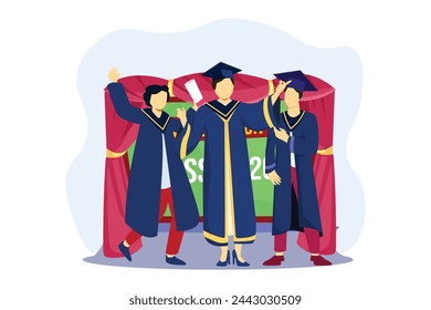 Graduation Day Flat Illustration Design