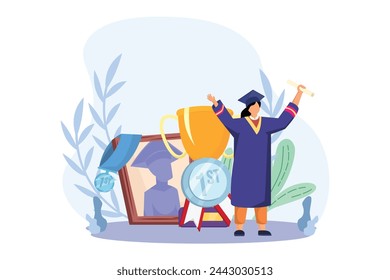 Graduation Day Flat Illustration Design