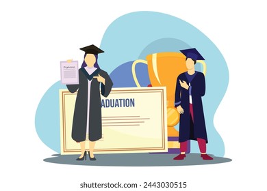 Graduation Day Flat Illustration Design