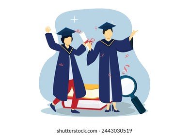 Graduation Day Flat Illustration Design